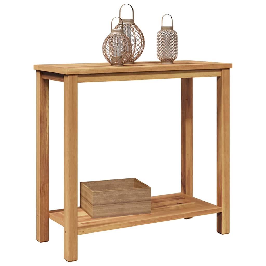Mesa Consola Marrón Madera De Teca Maciza