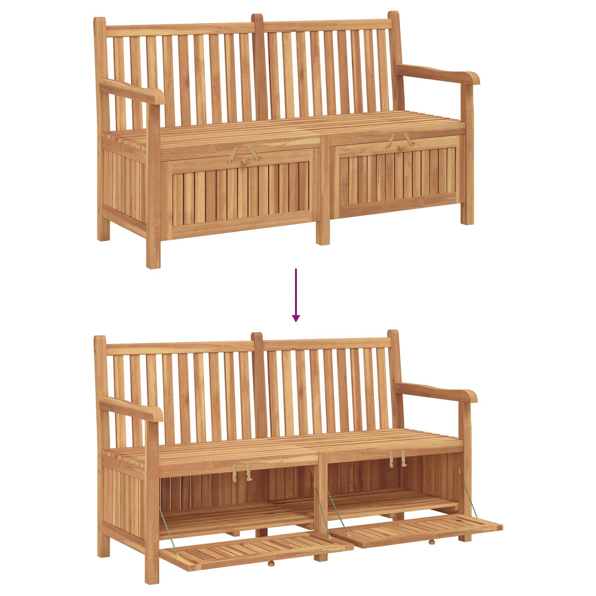 Banco De Jardín 150 X 60 X 90 Cm Madera De Teca Maciza