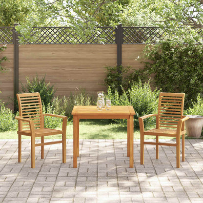 Silla De Comedor 2 Uds. Madera De Teca Maciza Marrón