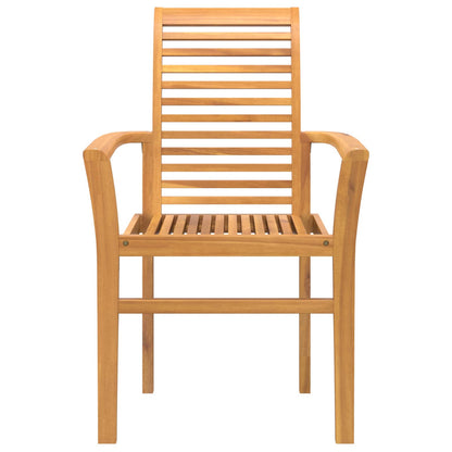 Silla De Comedor 2 Uds. Madera De Teca Maciza Marrón