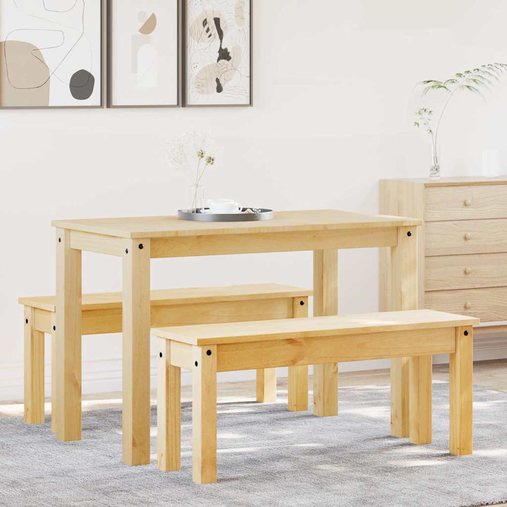 Juego De Comedor Panama 3 Pzas Madera Maciza De Pino