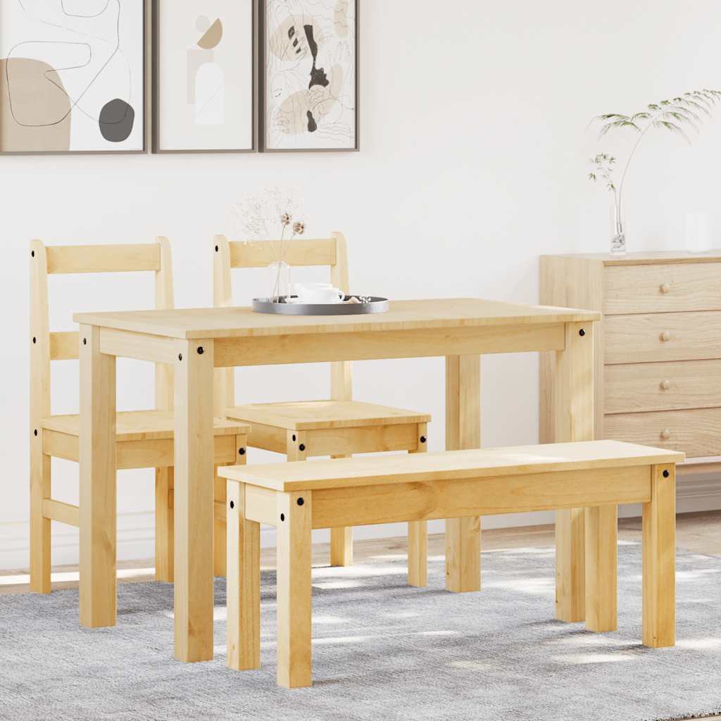 Juego De Comedor Panama 3 Pzas Madera Maciza De Pino