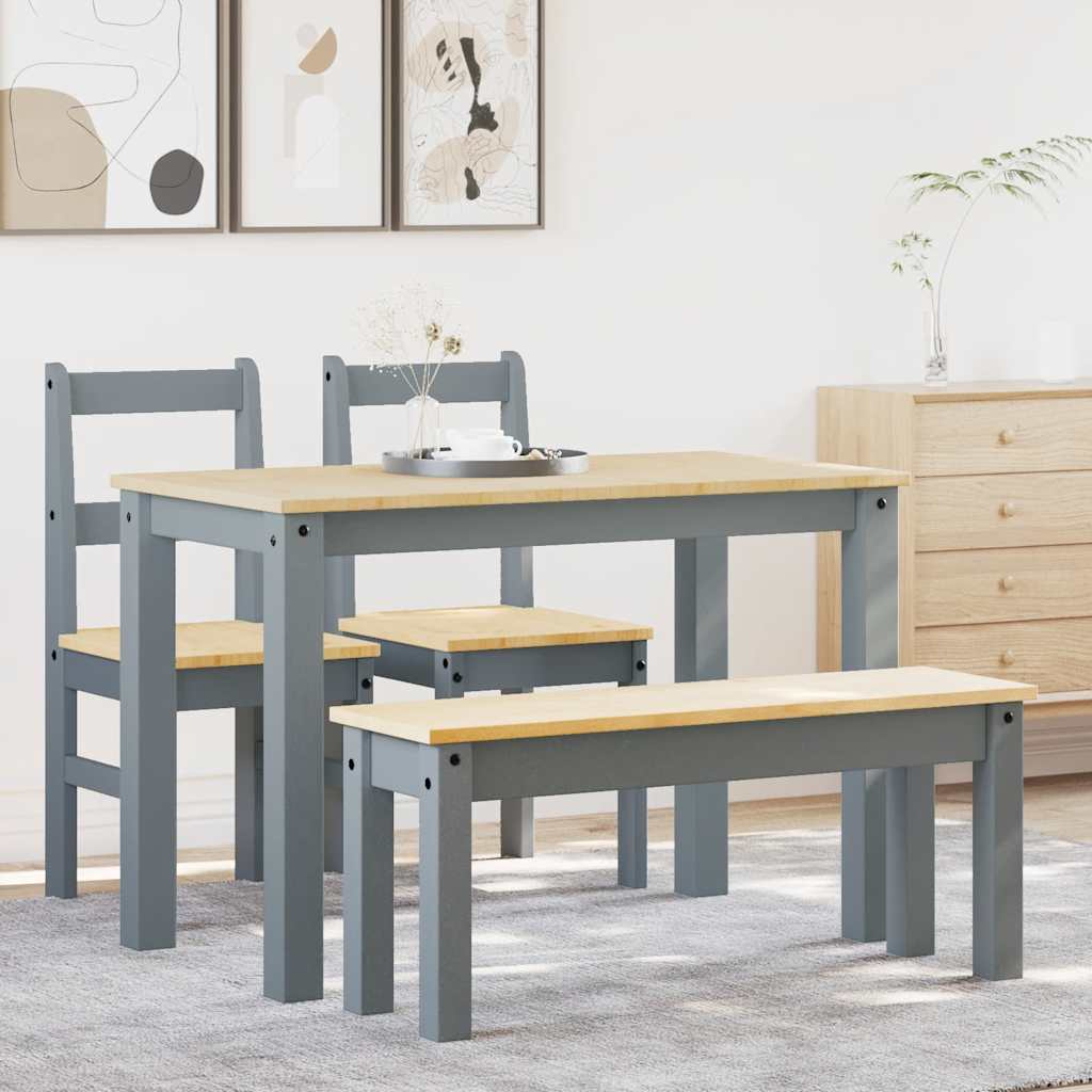 Juego De Comedor Panama 3 Pzas Madera Maciza De Pino
