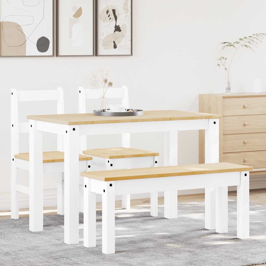 Juego De Comedor Panama 3 Pzas Madera Maciza De Pino