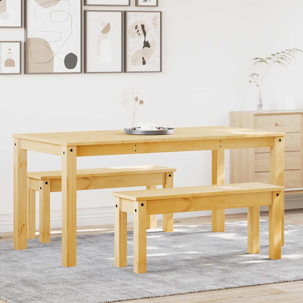Juego De Comedor Panama 3 Pzas Madera Maciza De Pino