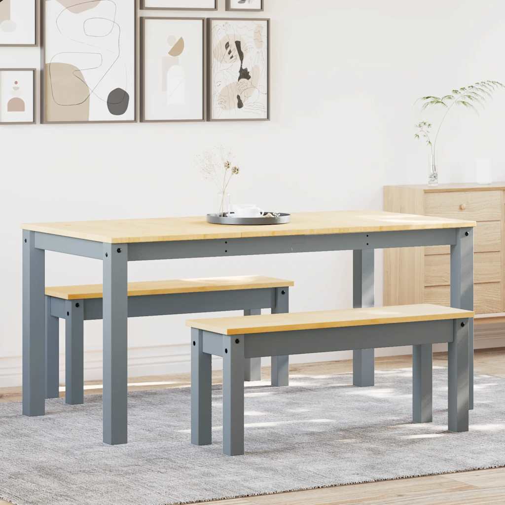 Juego De Comedor Panama 3 Pzas Madera Maciza De Pino