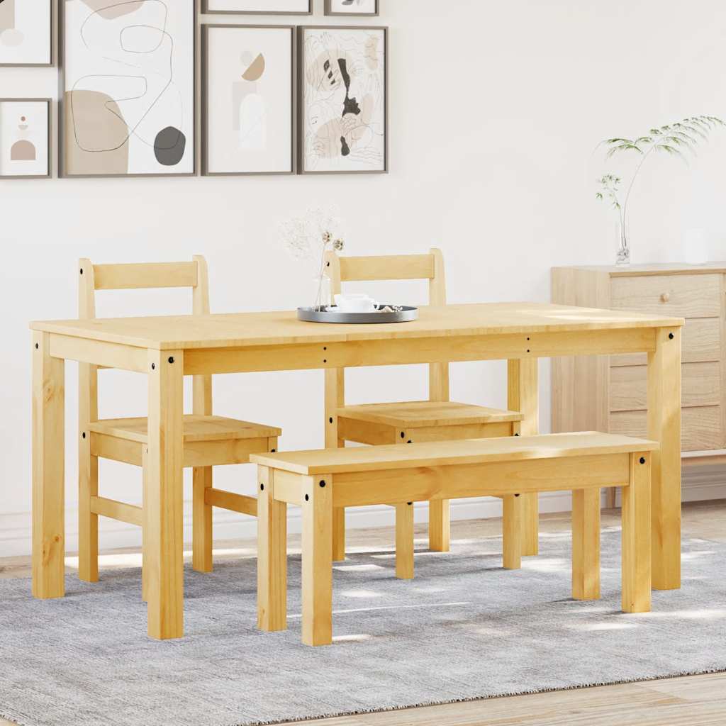 Juego De Comedor Panama 3 Pzas Madera Maciza De Pino