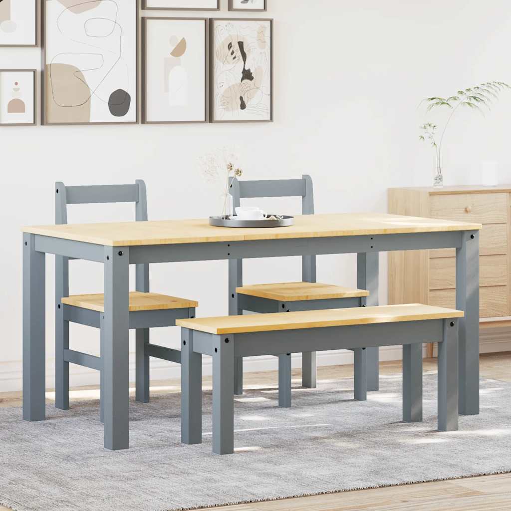 Juego De Comedor Panama 3 Pzas Madera Maciza De Pino