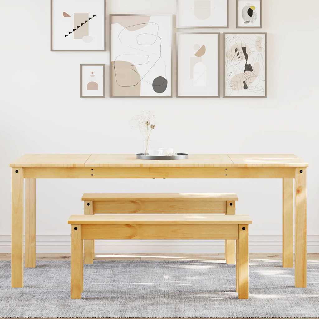 Juego De Comedor Panama 3 Pzas Madera Maciza De Pino