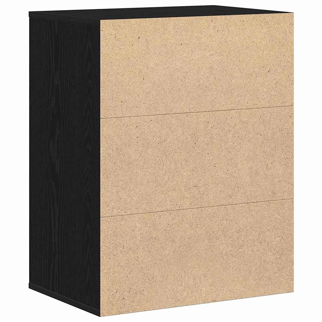 Cajonera 3-Cajón Negro Madera De Ingeniería