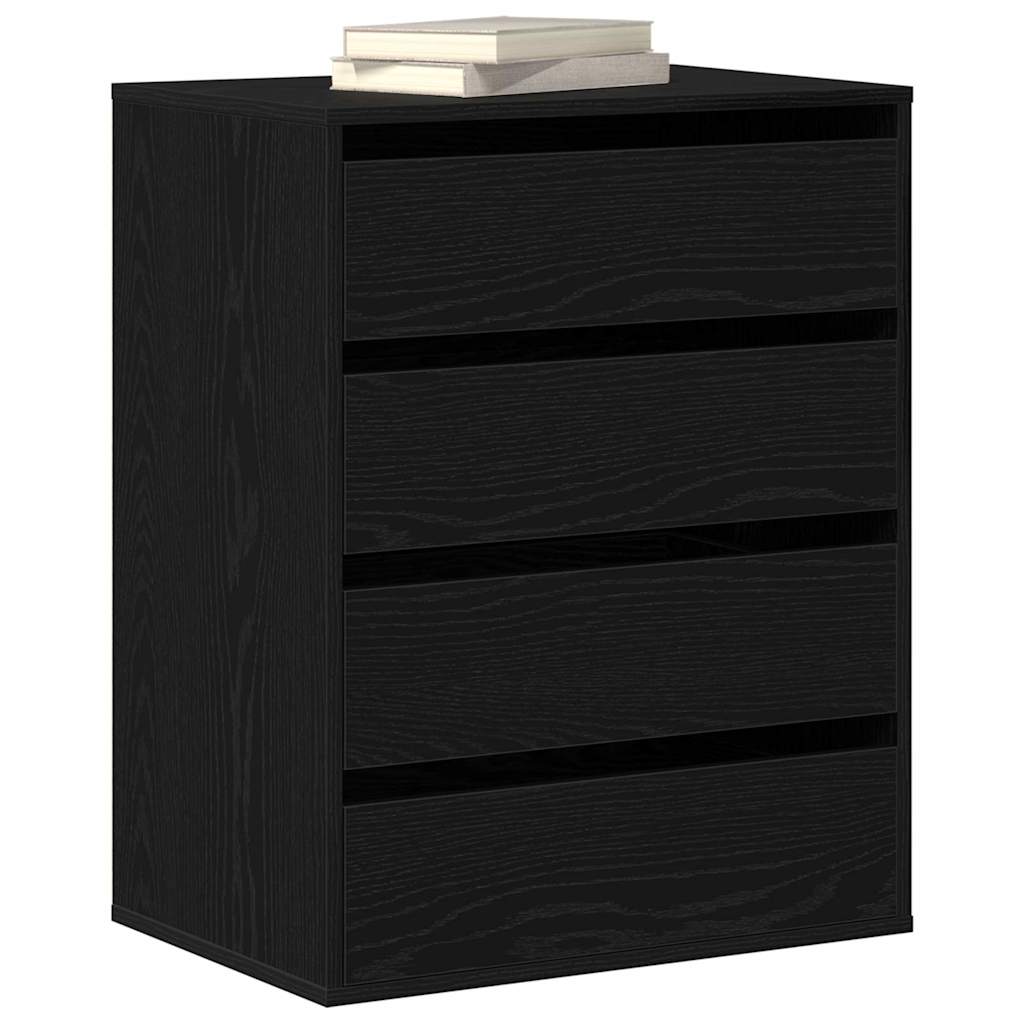 Cajonera 3-Cajón Negro Madera De Ingeniería