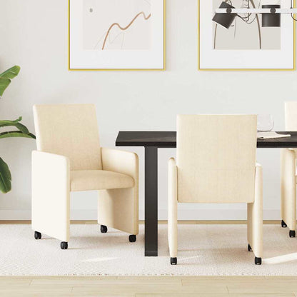 Sillas De Comedor Con Ruedas 2 Uds. Tela De Pana