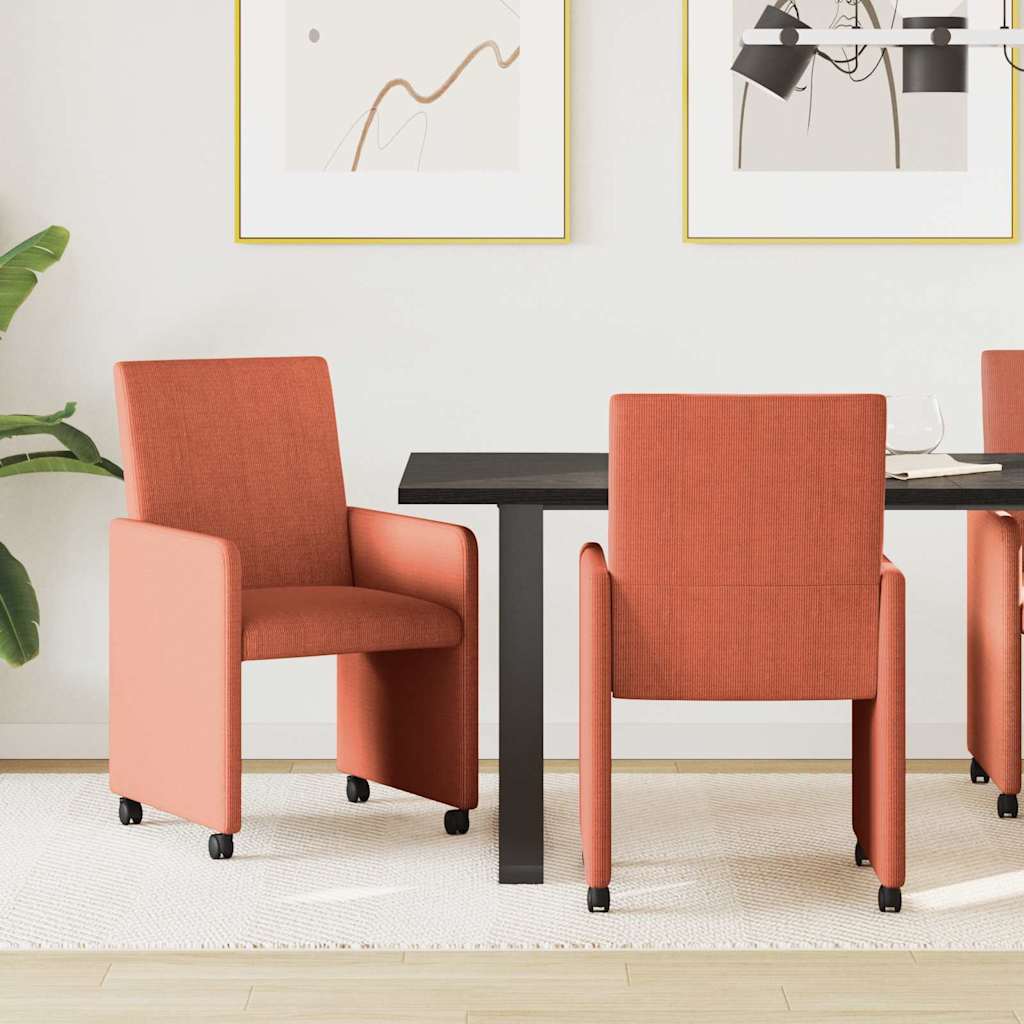Sillas De Comedor Con Ruedas 2 Uds. Tela De Pana