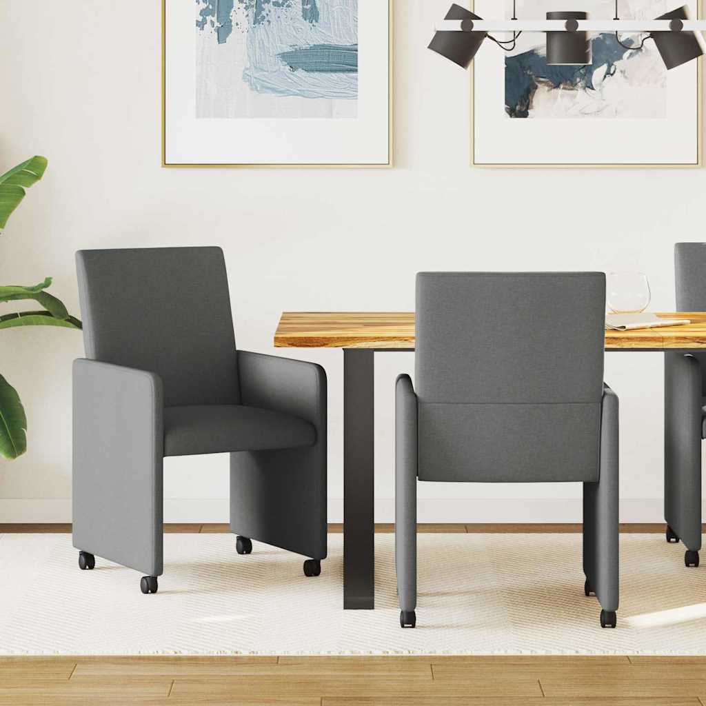 Sillas De Comedor Con Ruedas 2 Uds. Tela 57 X 66 X 94 Cm