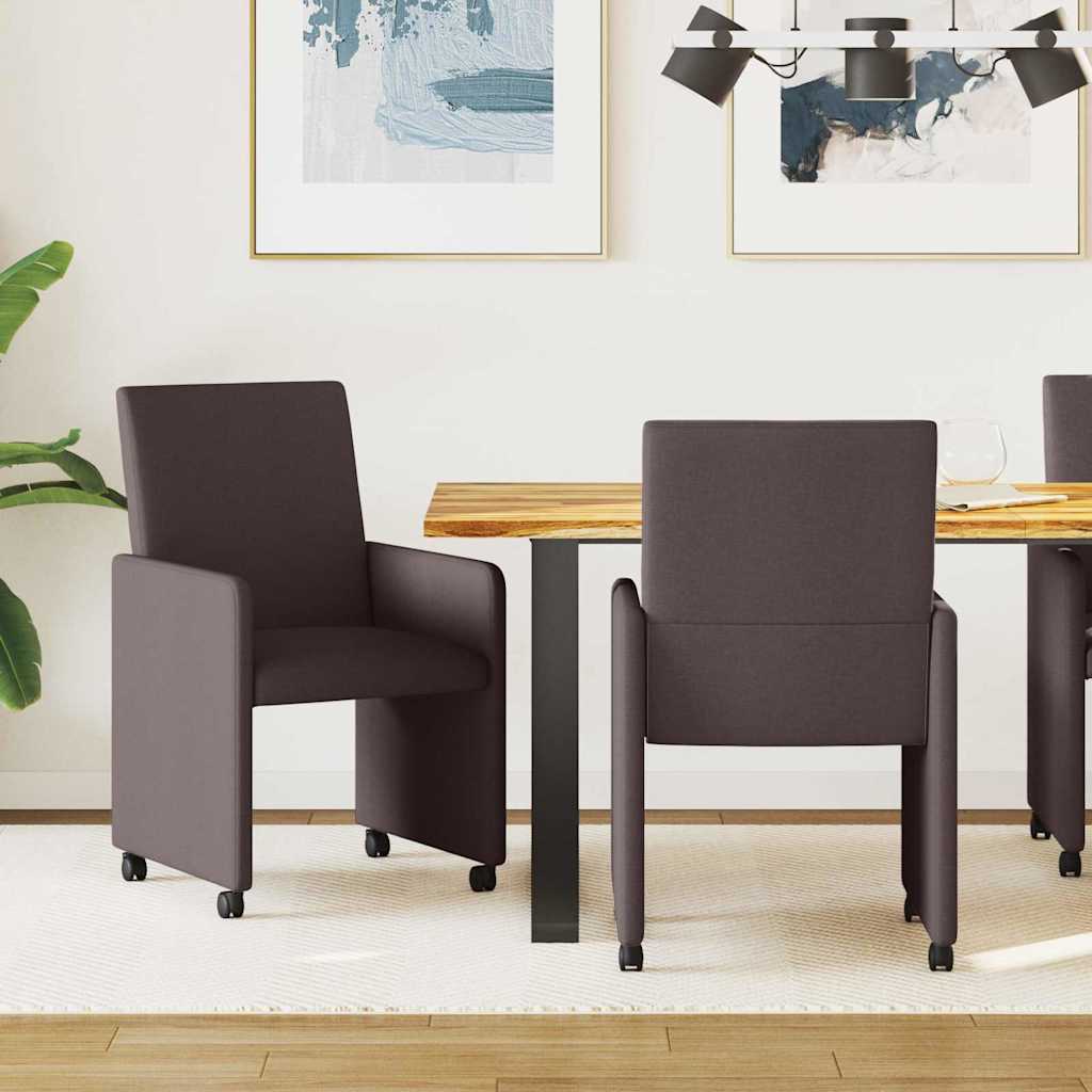 Sillas De Comedor Con Ruedas 2 Uds. Tela 57 X 66 X 94 Cm