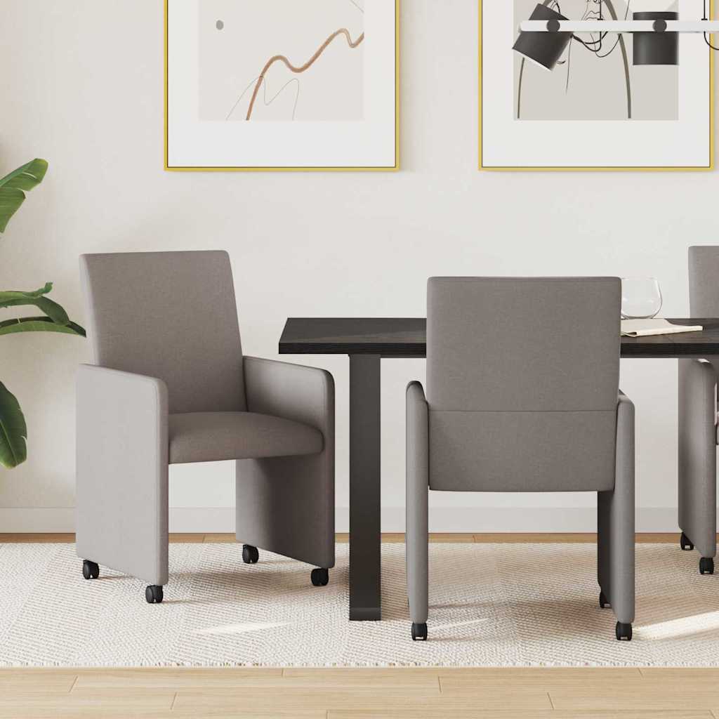 Sillas De Comedor Con Ruedas 2 Uds. Tela 57 X 66 X 94 Cm