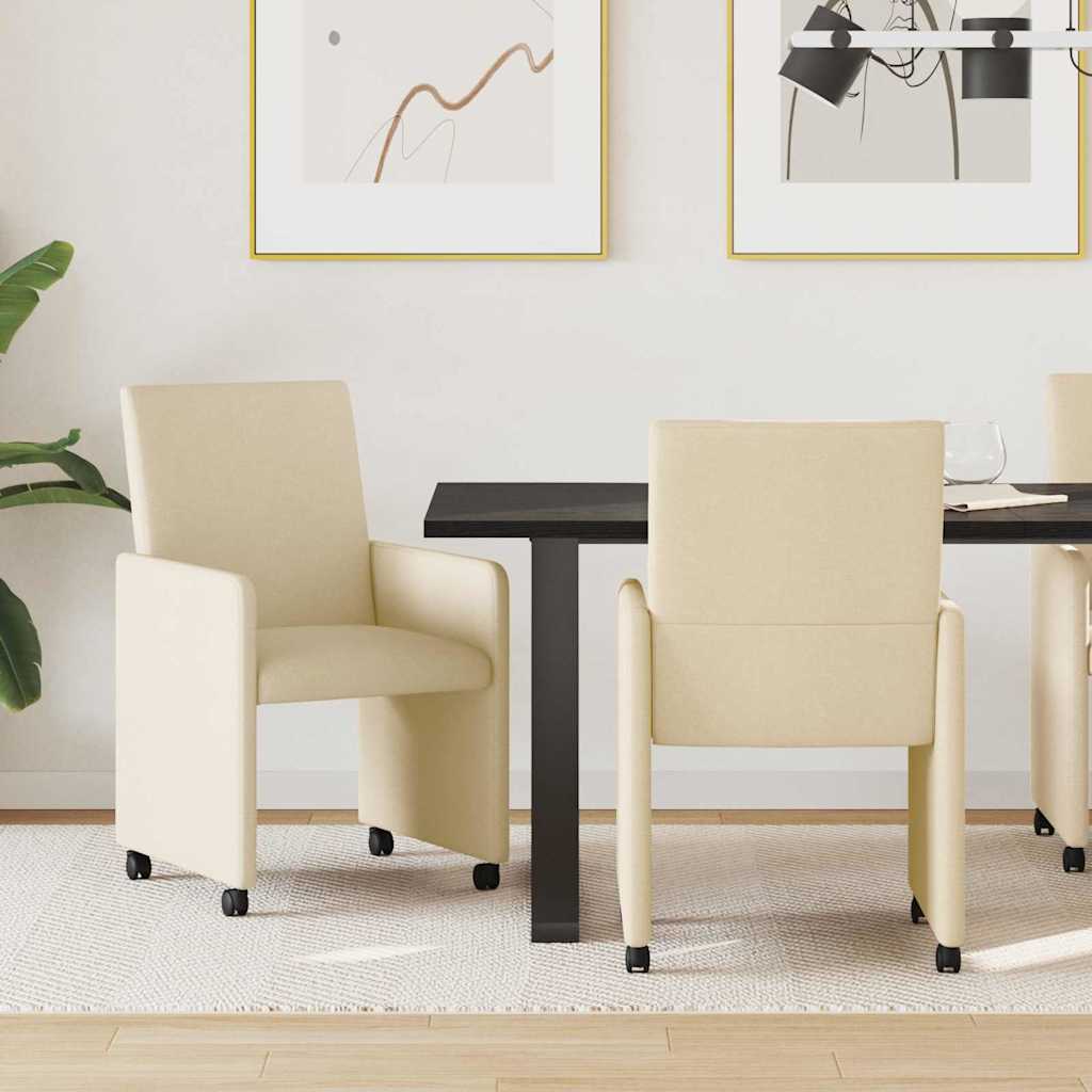 Sillas De Comedor Con Ruedas 2 Uds. Tela 57 X 66 X 94 Cm