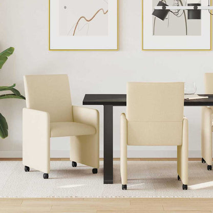 Sillas De Comedor Con Ruedas 2 Uds. Tela 57 X 66 X 94 Cm