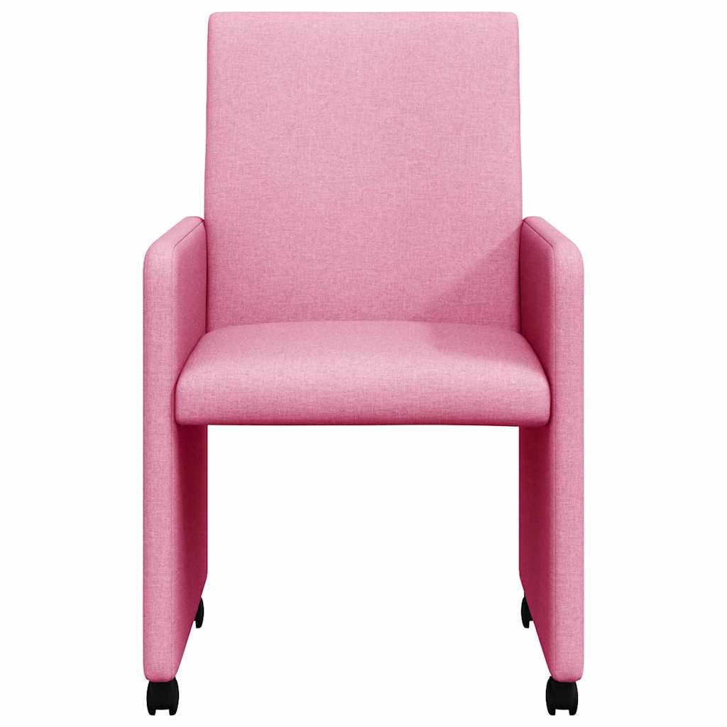 Sillas De Comedor Con Ruedas 2 Uds. Tela 57 X 66 X 94 Cm