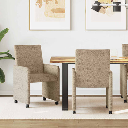 Sillas De Comedor Con Ruedas 2 Uds. Cuero De Ante Sintético