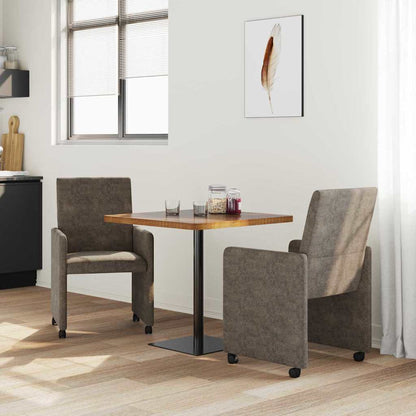 Sillas De Comedor Con Ruedas 2 Uds. Cuero De Ante Sintético
