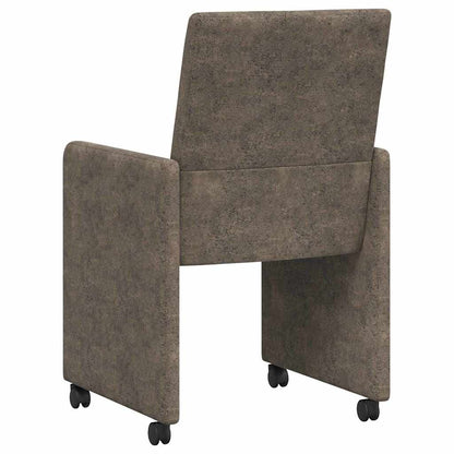 Sillas De Comedor Con Ruedas 2 Uds. Cuero De Ante Sintético