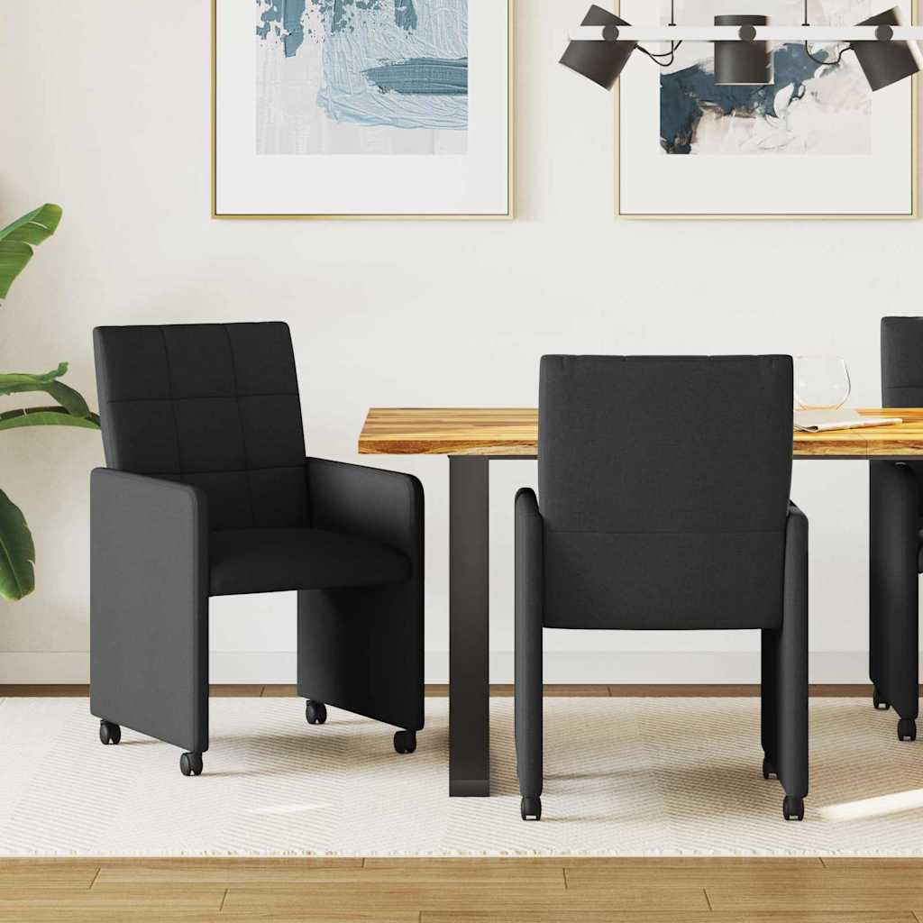 Sillas De Comedor Con Ruedas 2 Uds. Tela 58 X 65 X 94 Cm