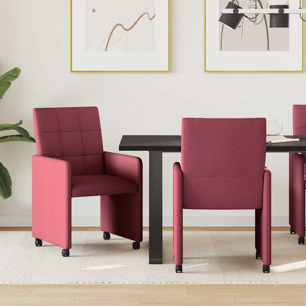 Sillas De Comedor Con Ruedas 2 Uds. Tela 58 X 65 X 94 Cm