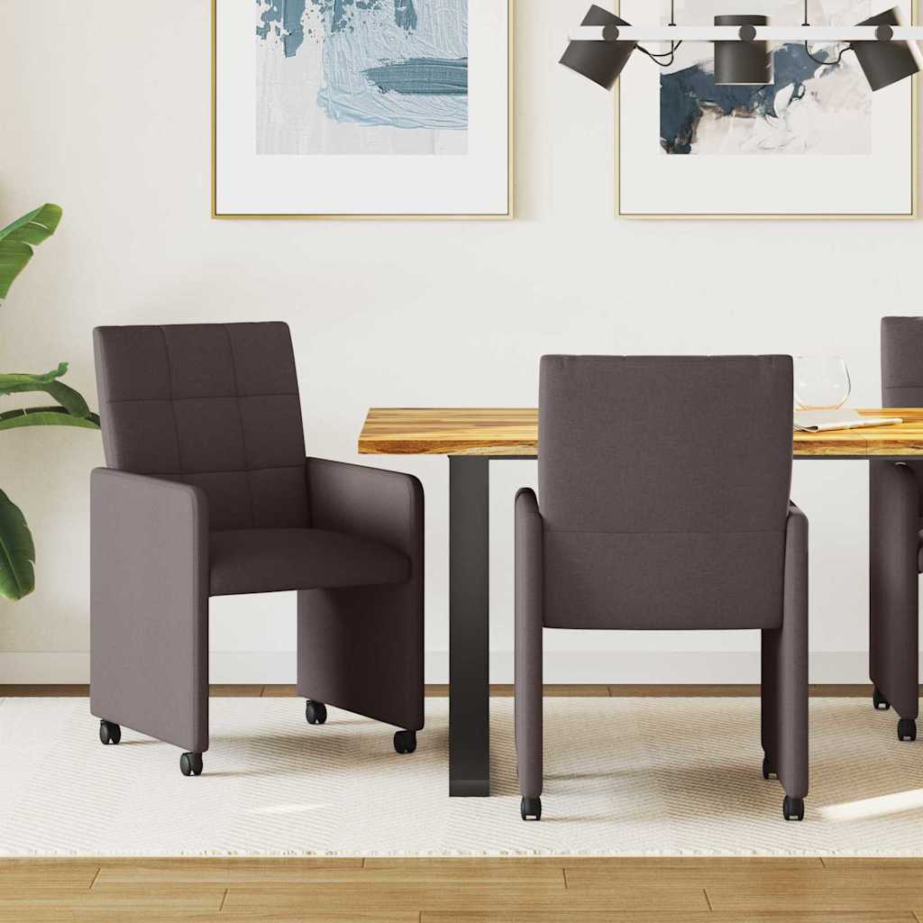 Sillas De Comedor Con Ruedas 2 Uds. Tela 58 X 65 X 94 Cm