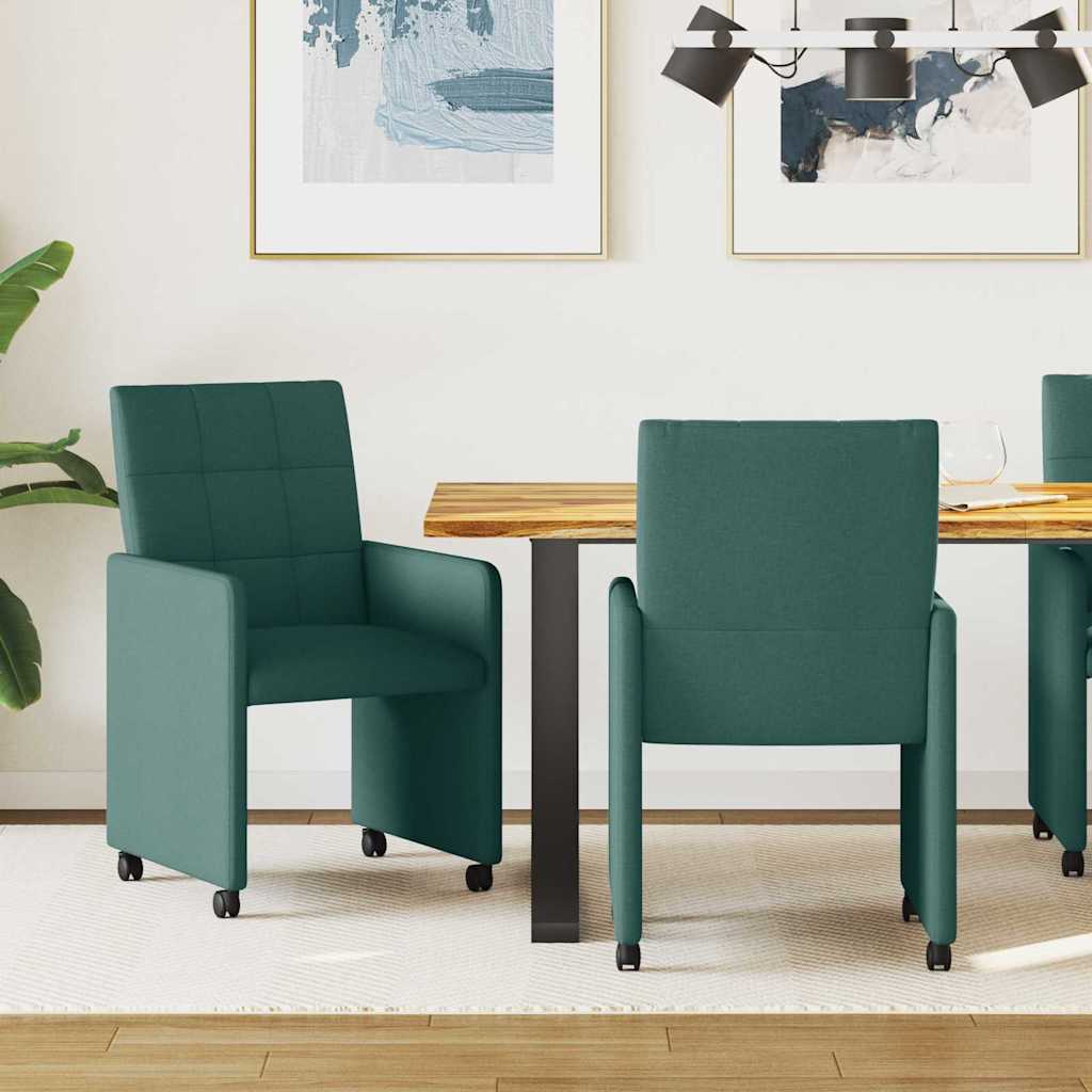 Sillas De Comedor Con Ruedas 2 Uds. Tela 58 X 65 X 94 Cm