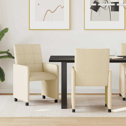 Sillas De Comedor Con Ruedas 2 Uds. Tela 58 X 65 X 94 Cm
