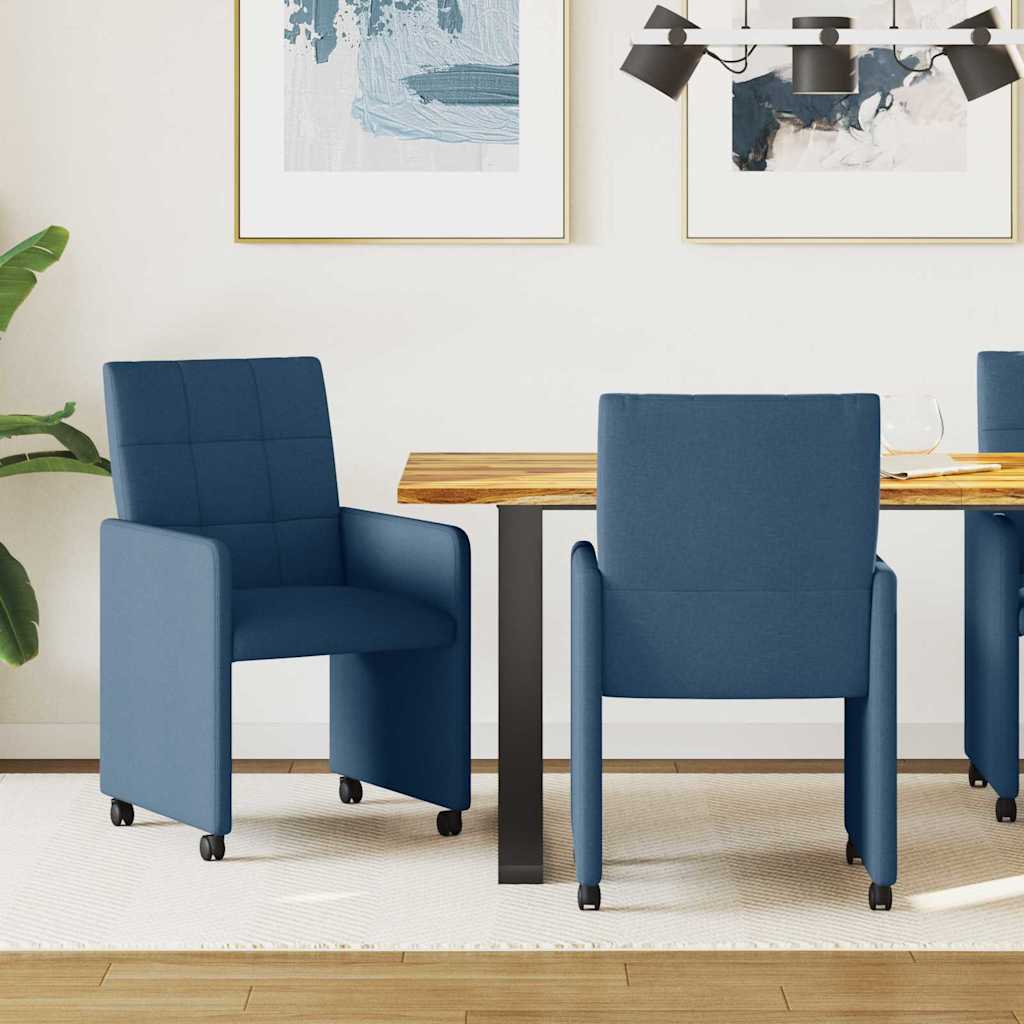 Sillas De Comedor Con Ruedas 2 Uds. Tela 58 X 65 X 94 Cm