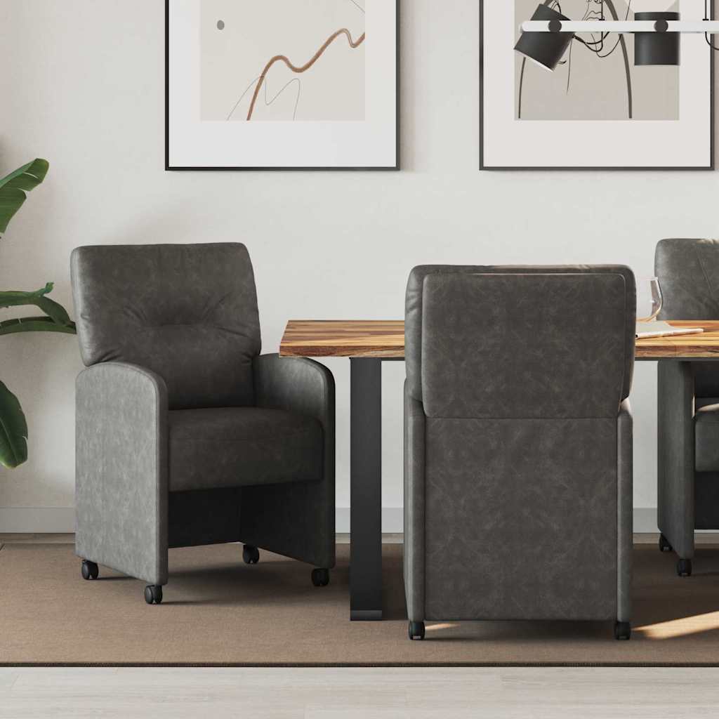 Sillas De Comedor Con Ruedas 2 Uds. Cuero Sintético