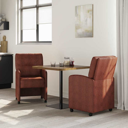 Sillas De Comedor Con Ruedas 2 Uds. Cuero Sintético