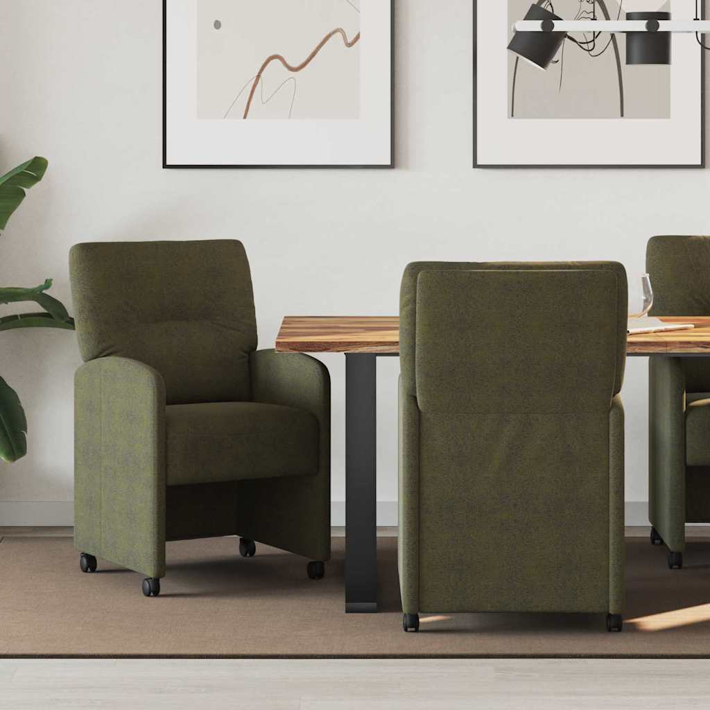 Sillas De Comedor Con Ruedas 2 Uds. Cuero De Ante Sintético