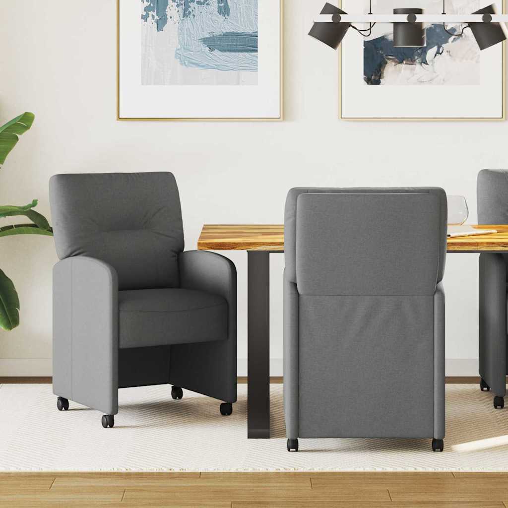 Sillas De Comedor Con Ruedas 2 Uds. Tela 57 X 67 X 95 Cm