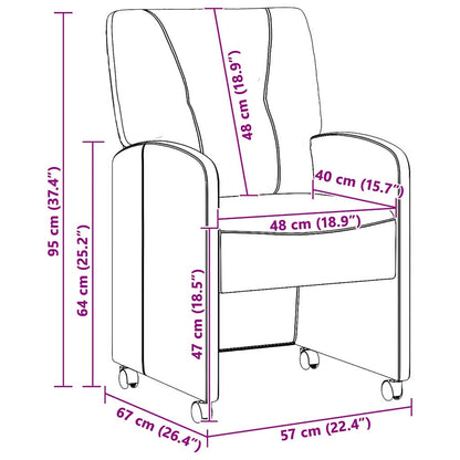 Sillas De Comedor Con Ruedas 2 Uds. Tela 57 X 67 X 95 Cm