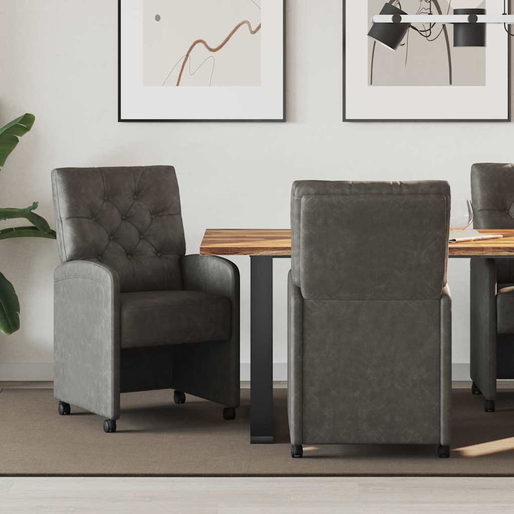 Sillas De Comedor Con Ruedas 2 Uds. Cuero Sintético