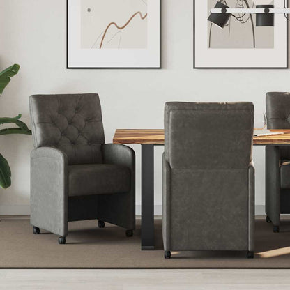 Sillas De Comedor Con Ruedas 2 Uds. Cuero Sintético