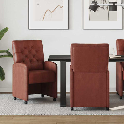 Sillas De Comedor Con Ruedas 2 Uds. Cuero Sintético