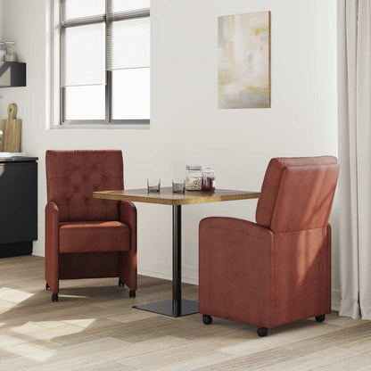 Sillas De Comedor Con Ruedas 2 Uds. Cuero Sintético