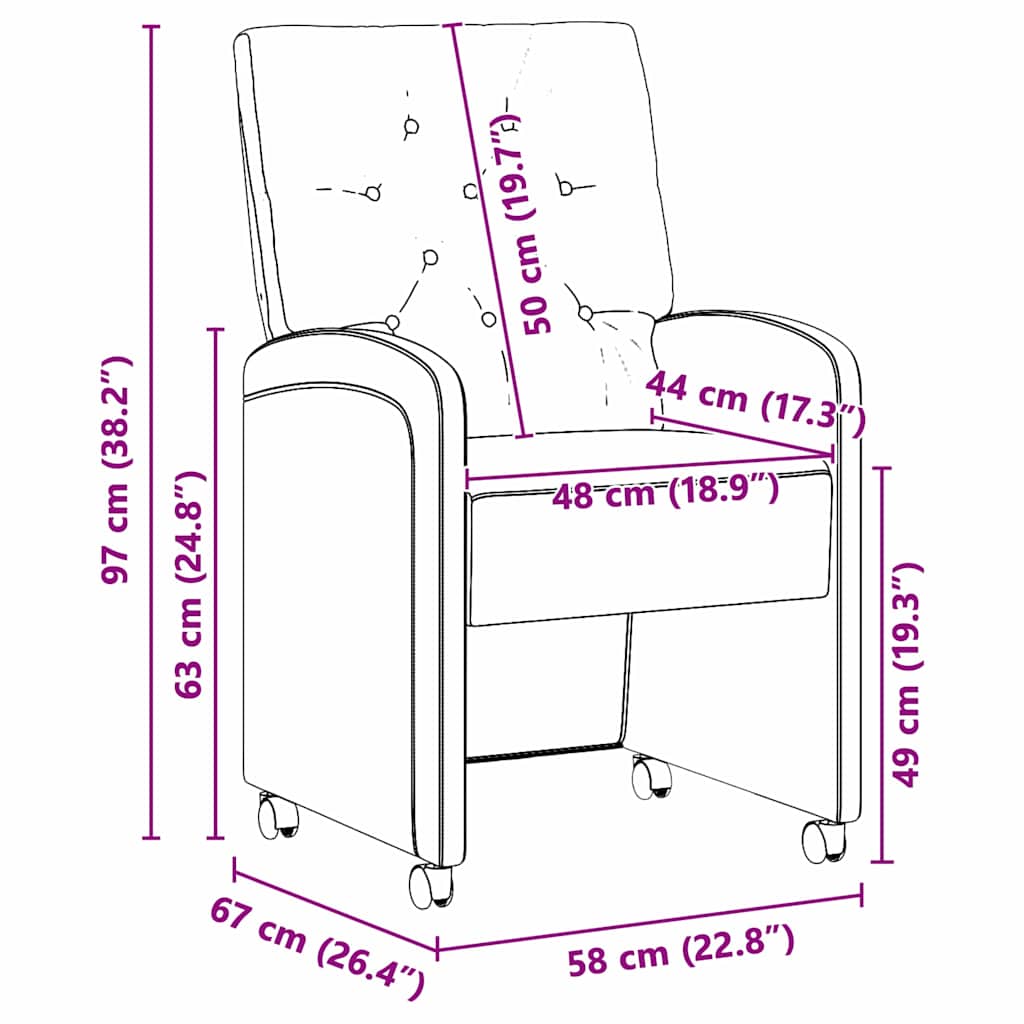 Sillas De Comedor Con Ruedas 2 Uds. Cuero Sintético