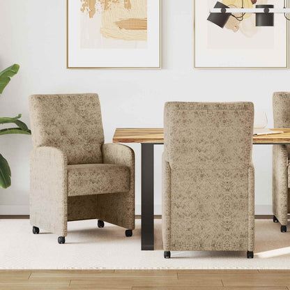 Sillas De Comedor Con Ruedas 2 Uds. Cuero De Suede Sintético