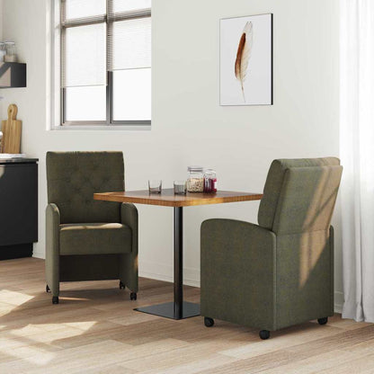 Sillas De Comedor Con Ruedas 2 Uds. Cuero De Suede Sintético