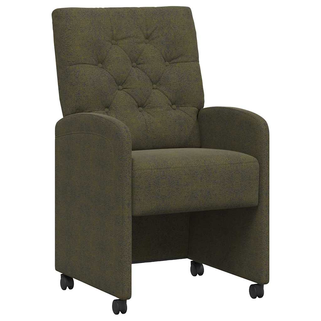 Sillas De Comedor Con Ruedas 2 Uds. Cuero De Suede Sintético
