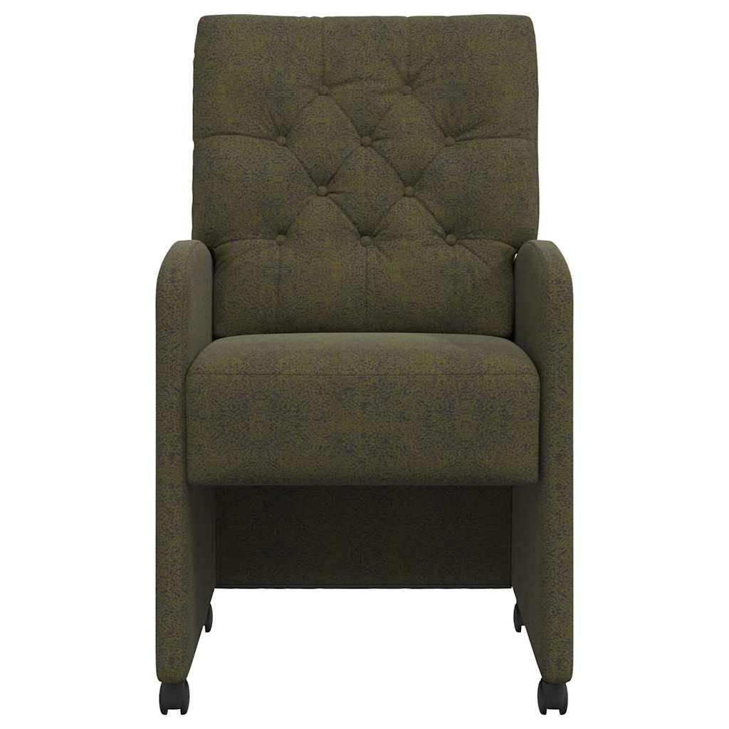 Sillas De Comedor Con Ruedas 2 Uds. Cuero De Suede Sintético