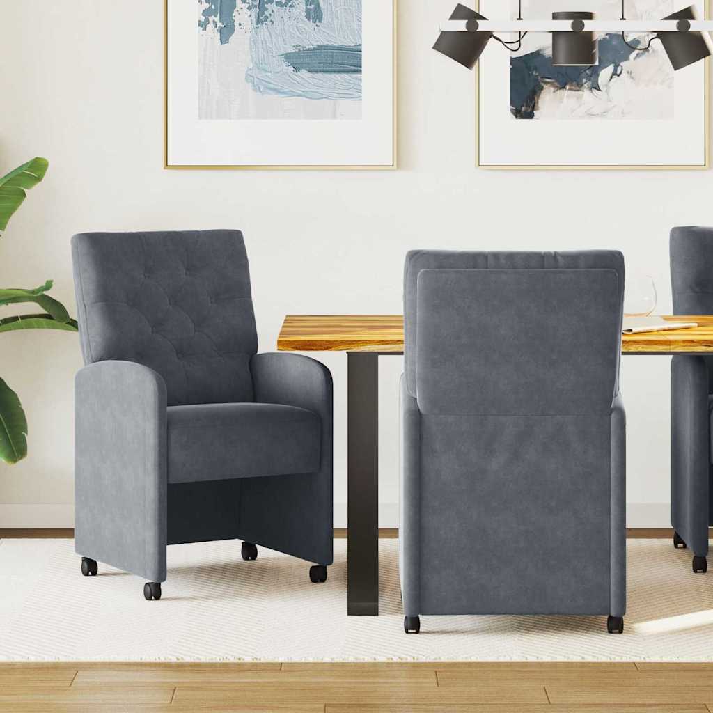 Sillas De Comedor Con Ruedas 2 Uds. Terciopelo