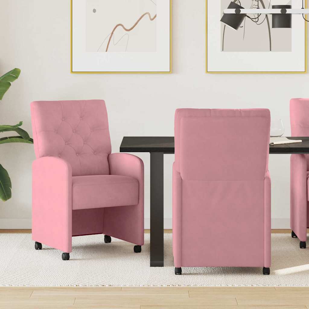 Sillas De Comedor Con Ruedas 2 Uds. Terciopelo