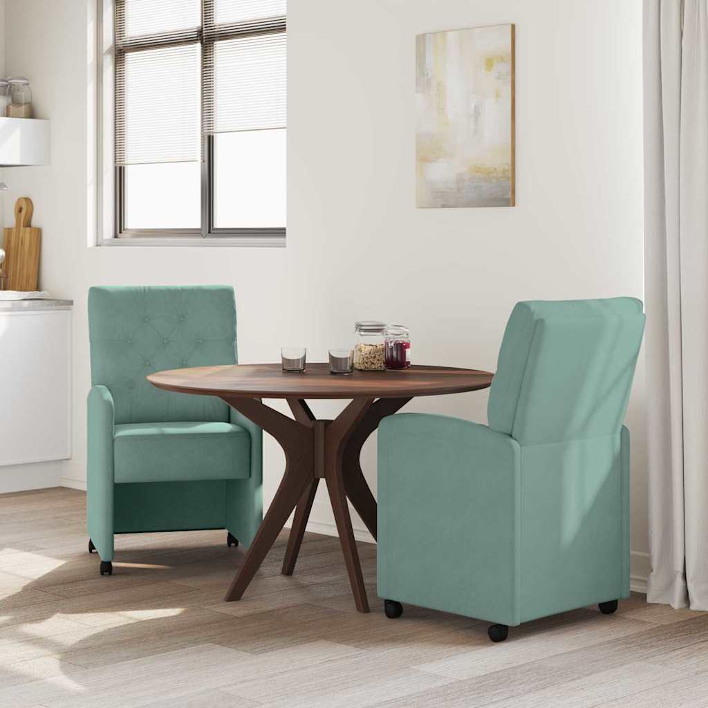 Sillas De Comedor Con Ruedas 2 Uds. Terciopelo