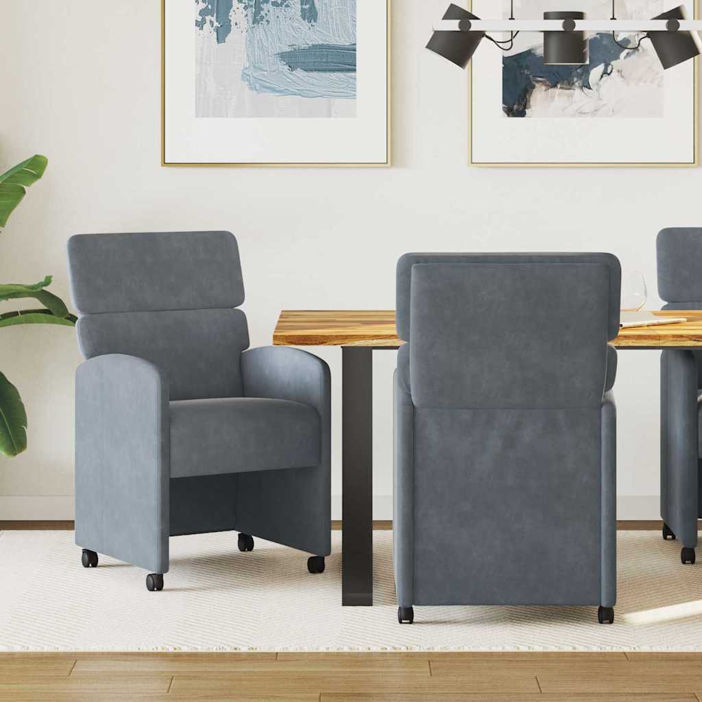 Sillas De Comedor Con Ruedas 2 Uds. Terciopelo
